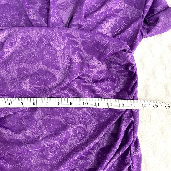 Zara Blogger Favorite Purple Floral Short Wrap Front Long Sleeve Dress S - Picture 11 of 11